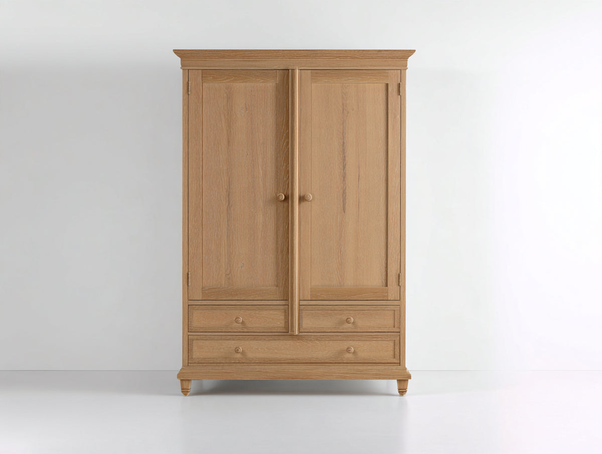 Armoire 2 portes - Bois - 108 x 58 x 190 cm - Bois naturel - Style classique